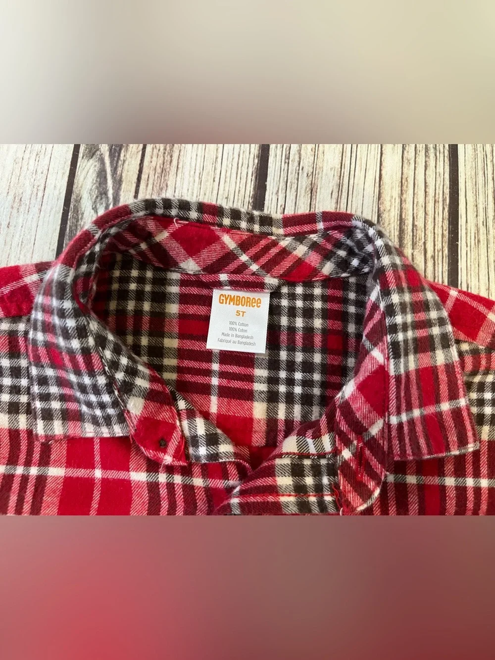 Gymboree Fall Winter Set Outfit Plaid Flannel Shirt & Cargo Pants Boy’s 5T